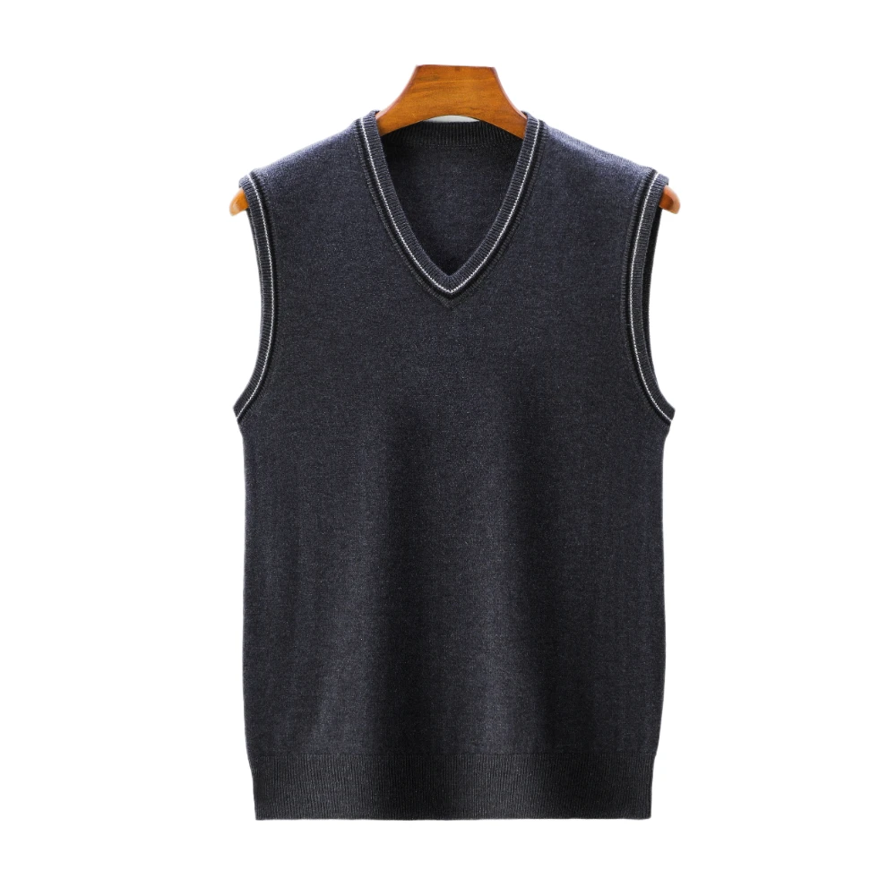 COODRONY Brand Men\'s Knitted Wool Vests A&W Warm V-Neck Sleeveless Sweater Vest Men Business Casual Base Clothing XXS - XL 5081