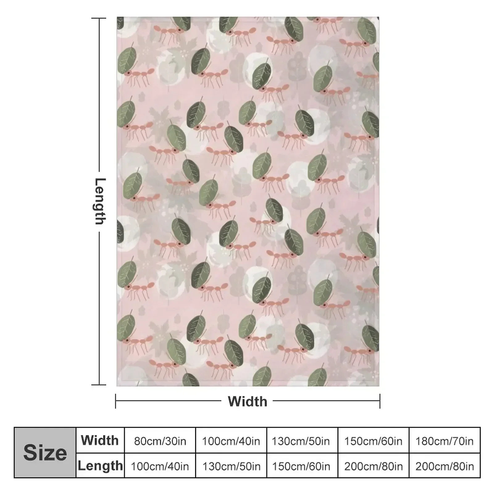 Leaf Cutter Ants Throw Blanket couch cozy soft plush fuzzy picnic outdoor blanket