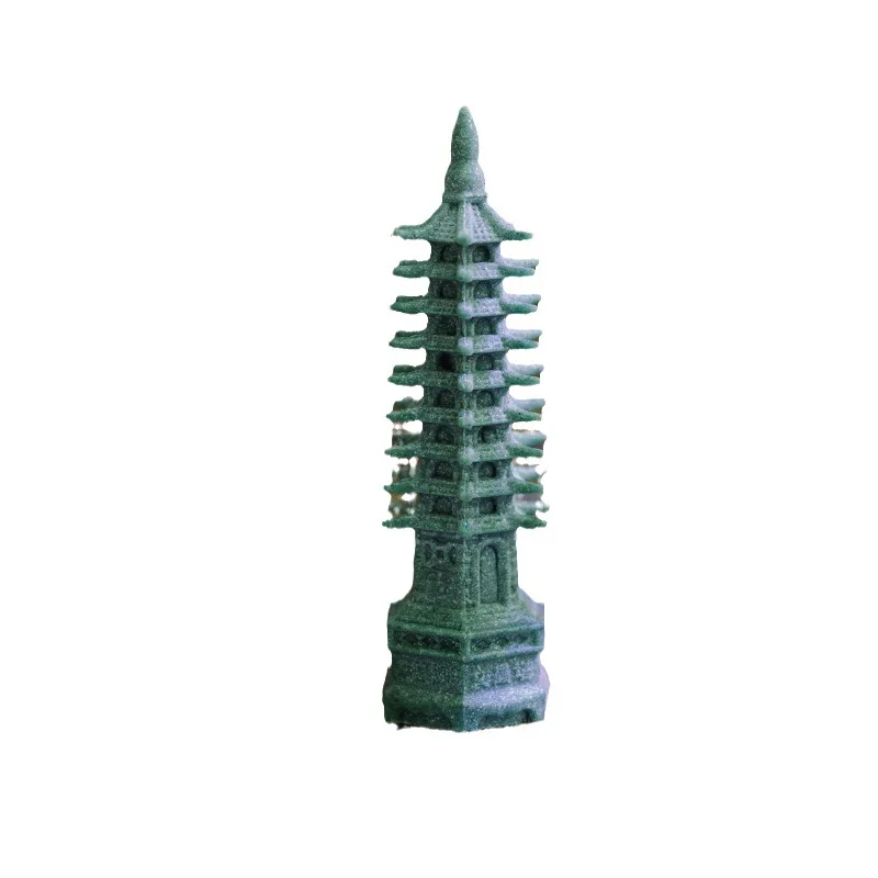 Wenchang Pagoda Mini Landscape Miniature Ancient Pavilion Rockery Bonsai Sand Table Decor Chinese Feng Shui Craft Ornament Gift