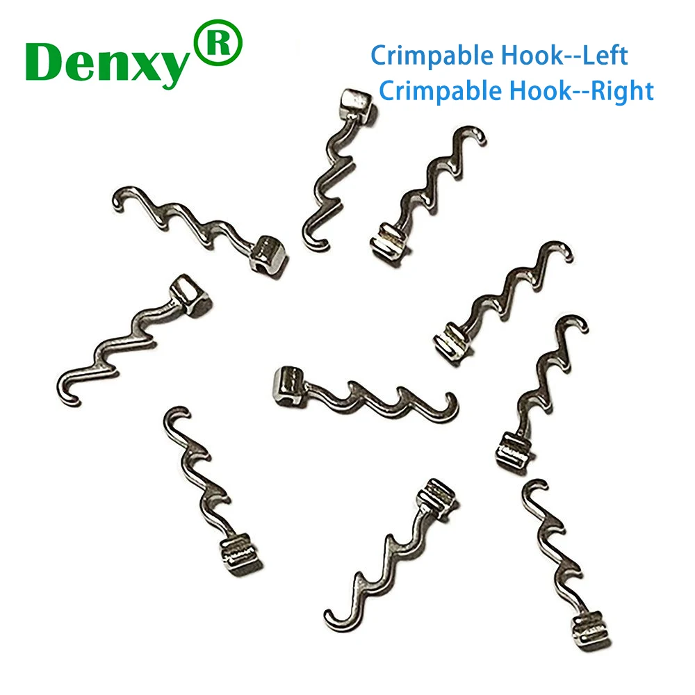 Denxy Dental Orthodontic Multi Curved Crimpable Hooks Sliding Crimpable Hooks Right/Left Sliding Hook Ortho Brackets