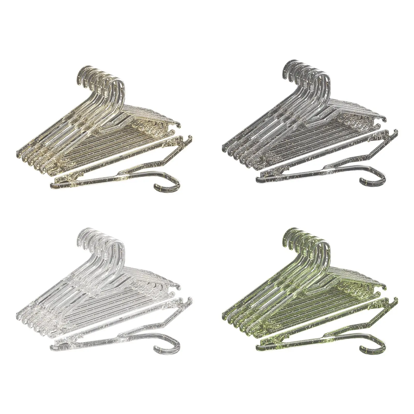 6Pcs Clothing Hangers Durable Nonslip Acrylic Save Space Lightweight Clothes Hangers for Closet Bedroom Wardrobe Skirts Sweaters