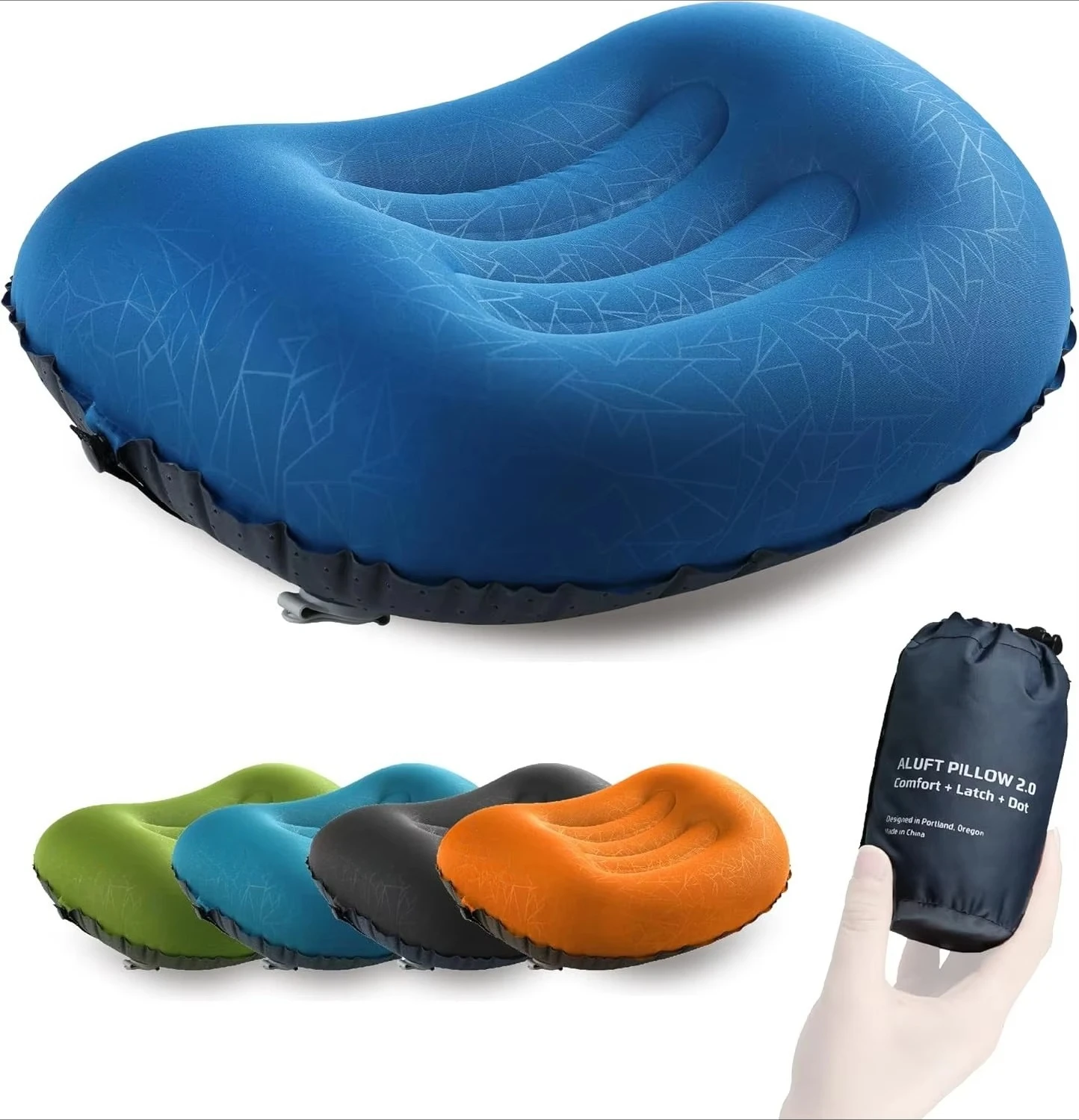 Ultra-light inflatable camping travel pillow for neck and waist support for camping, hiking, backpacking Fast Delivery