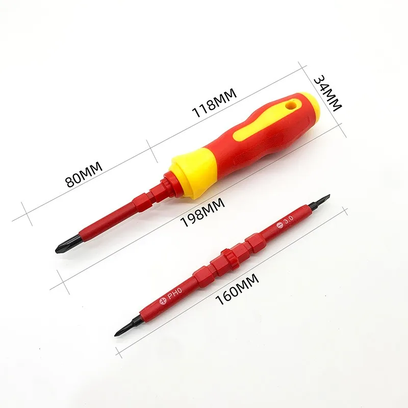 8pcs Insulated Screwdriver Set Electrician Repair Tools Kit Changeable Insulated Screwdrivers With Magnetic Slotted Phillips