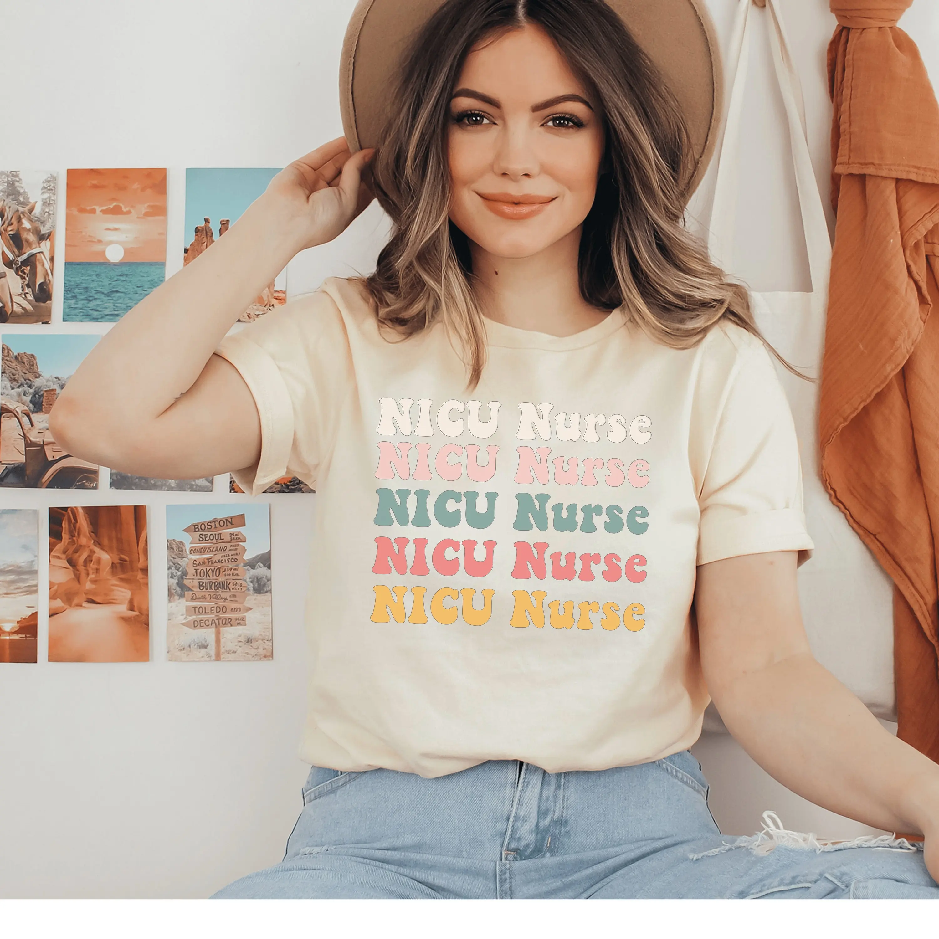 Nicu Nurse T Shirt Groovy Neonatal Icu Intensive Care Unit Retro Nursing Student