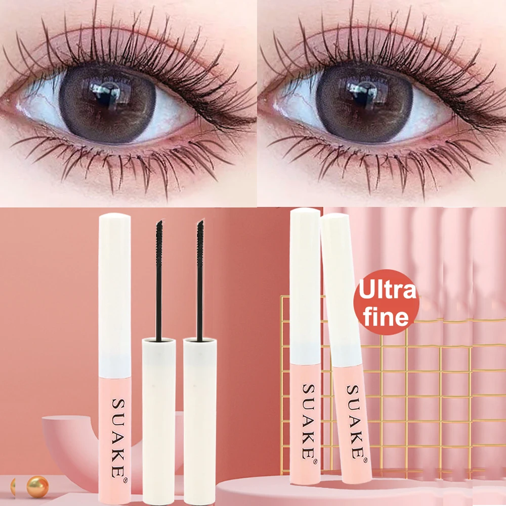 Ultra-fine Mascara Curl Thick Lengthening Eyelash Mascara Waterproof Non-smudge Brown Natural Curling Fine Brush Mascara Makeup