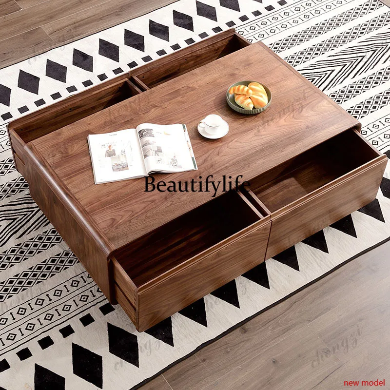 h178  Solid wood coffee table household Nordic coffee table simple living room rectangular tea table