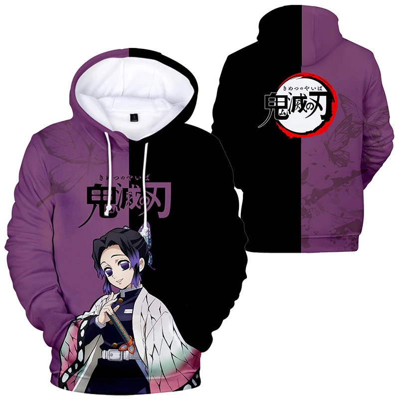 Bandai New Anime Demon Slayer Character Suit 3D Color Printing Trendy And Fashionable Fleece Hooded Sweatshirt For Men Women