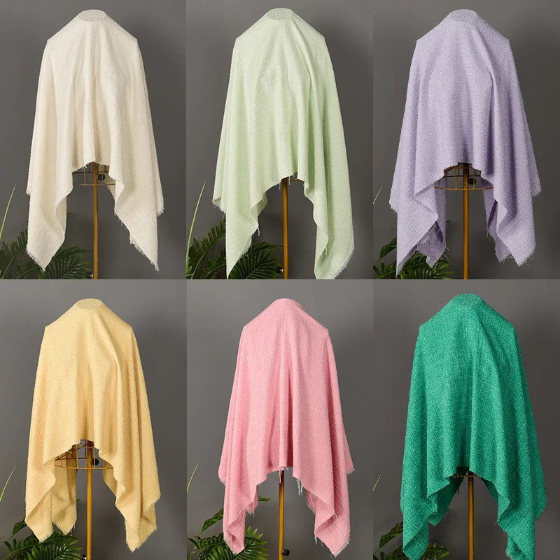

Light Luxury Korean Style High End Coarse Textile Tweed Fabric Woven Jacket Soft Hanging Cotton Clip Clothes Vest Skirt Fabric