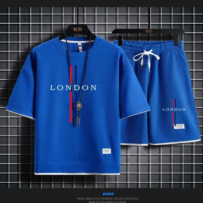 Summer new men's suit, short-sleeved breathable and quick-drying T-shirt + shorts, combining street