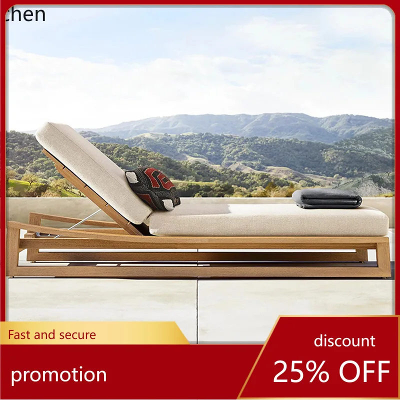 ZML Outdoor Reclining Bed Courtyard Open-air Outdoor Swimming Pool Reclining Chair Hotel Homestay Beach Chair