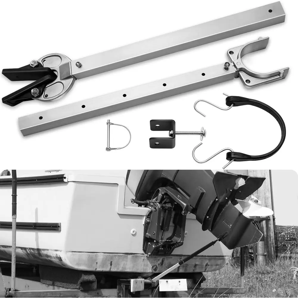 Adjustable Transom Saver, Heavy-Duty Outboard Motor Support, 24-36 Inch Roller and Trailer Mounts