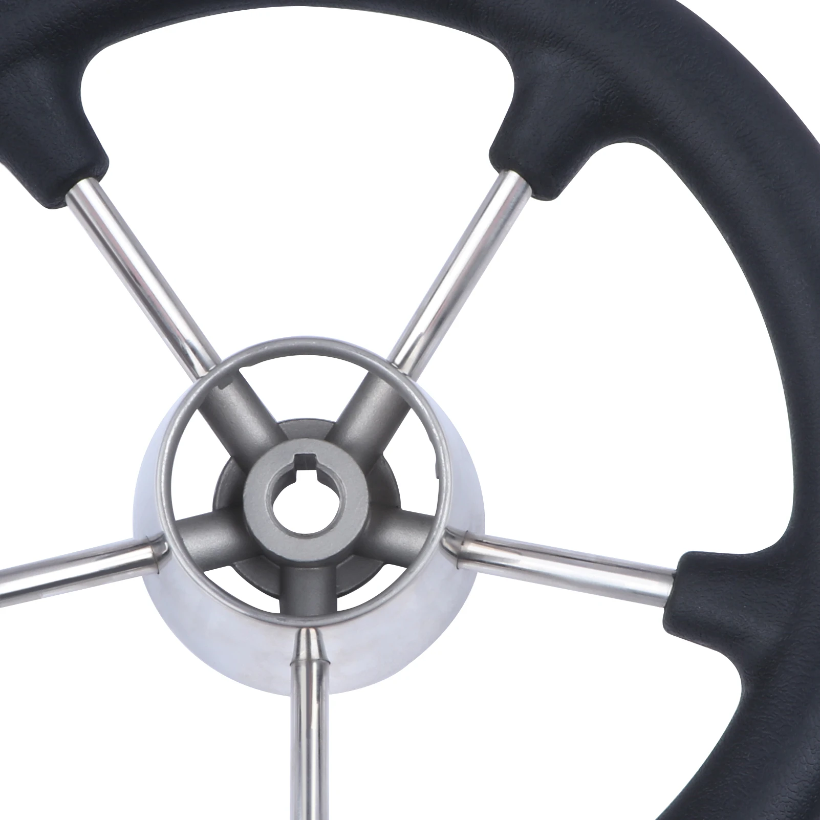 Universal 280MM Boat Black Foam stainless steel 5 Spoke Marine Boat Yacht