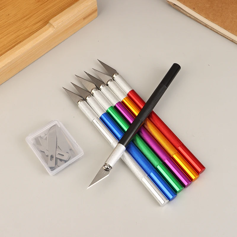 مجموعة قطع يدوية قوية مع سكين مشرط معدني غير قابل للانزلاق و10 شفرات لإصلاح PCB والهاتف المحمول بنفسك #4