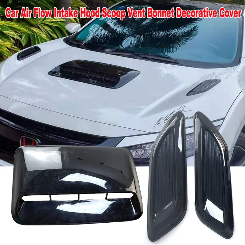 

For Honda Universal Car Air Flow Intake Hood Scoop Vent Bonnet Cover Center Side Air Outlet Hood Exterior Sticker Accessories