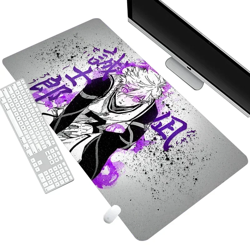 Leather Mousepad Anime PC Gamer Keyboard Large Size Black and White Mouse Pad Grande Laptop Gaming Desk Mat Non-Slip Tablecloth