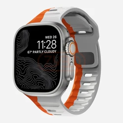 Sport Waterproof Strap For Apple Watch Series 42 38 44 40MM 49MM 45MM Soft Silicone Rubber Band For iWatch Ultra 9 8 SE 7 6 5 4