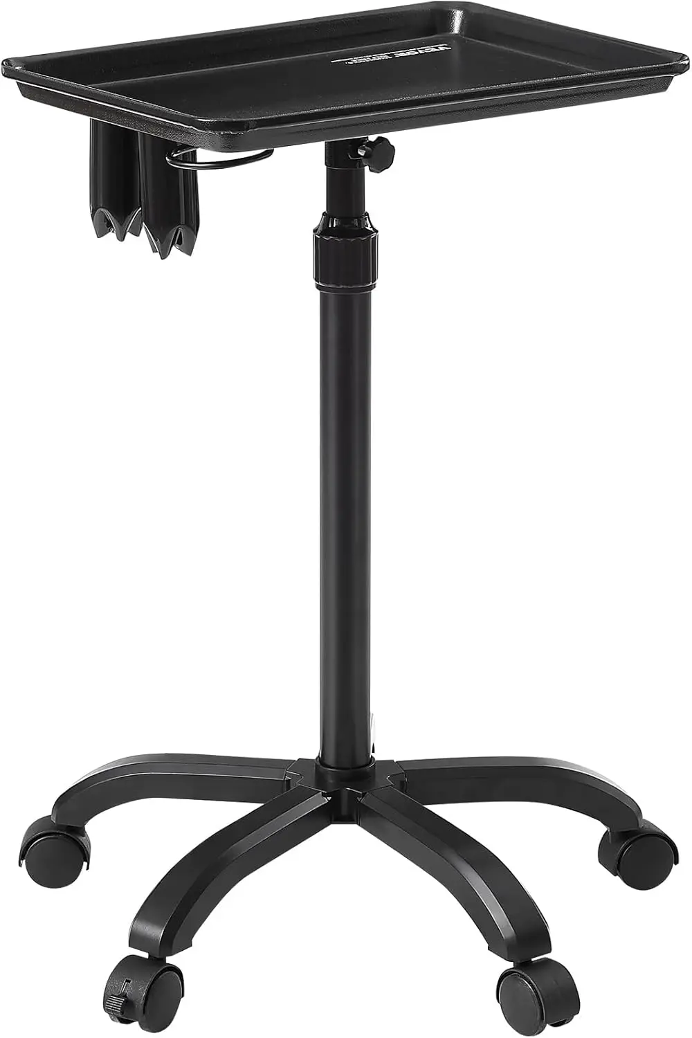 

Salon Tray Cart, 30"-43" Height Adjustable Rolling Salon Tray, Cold-Rolled Plate Tattoo Tray with 5 Wheels (2 Lockable)