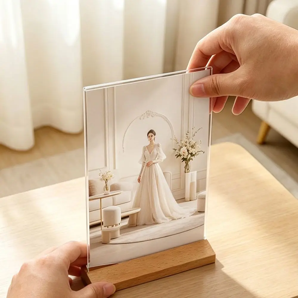Double Sided Acrylic Sign Holder Table Top A4/A5/A6 Size Bulletin Board Creative Design Acrylic Material Acrylic Poster Frame