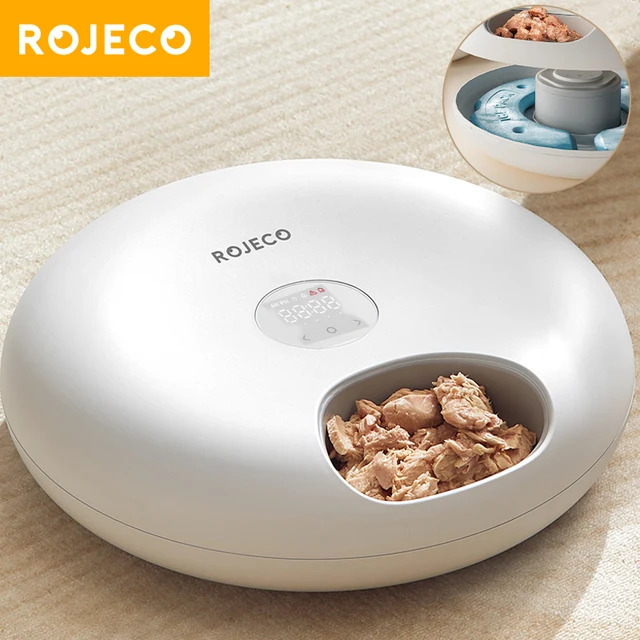 ROJECO 6 Meals Automatic Pet Feeder Smart Cat Food Dispenser For Wet & Dry Food Kibble Dispenser Accessories Auto Feeder For Cat 1