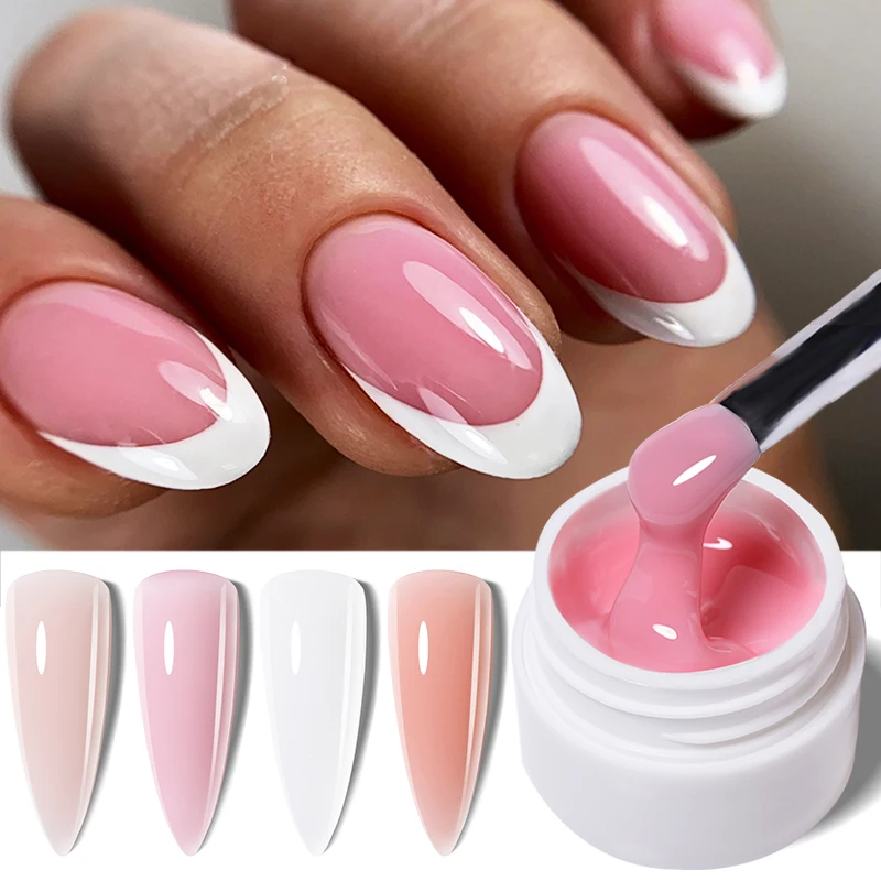 

LILYCUTE 8ML Pink White Extension Gel Nail Polish Acrylic Construct Hard Gel Semi Permanent Gel Nails Finger Prolong Gel Varnish