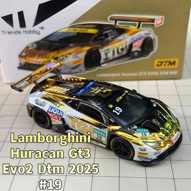 Original Th Model New Lamborghini 1/64 Huracan Gt3 Evo2 Dtm 2025 #19 Gold Plating Model Die-Cast Vehicle Unopened Car
