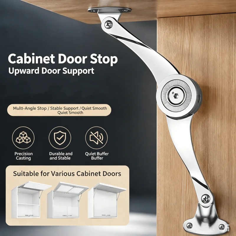 2Pcs Hydraulic Randomly Stop Hinges Cabinet Door Adjustable Polish Hinge Lift Up Flap Stay Support for Furniture Hardware