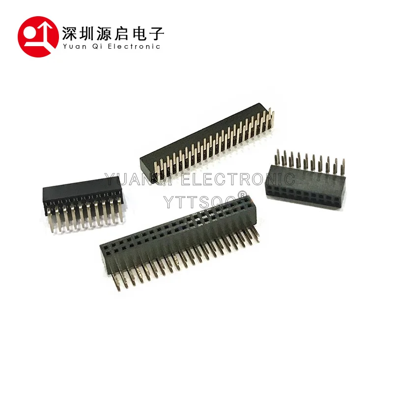 5PCS 2X/2/3/4/5/6/8/9/10/12/40 PIN R/A Double Row Right Angle FEMALE PIN HEADER 1.27MM PITCH Strip Connector PCB Board Socket