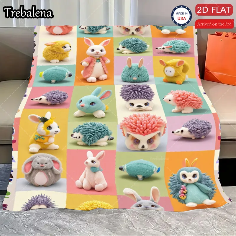 

Flannel Blanket-Soft Lightweight All-season Cute Animal Print Soft Baby Blanket for Kids Bedding