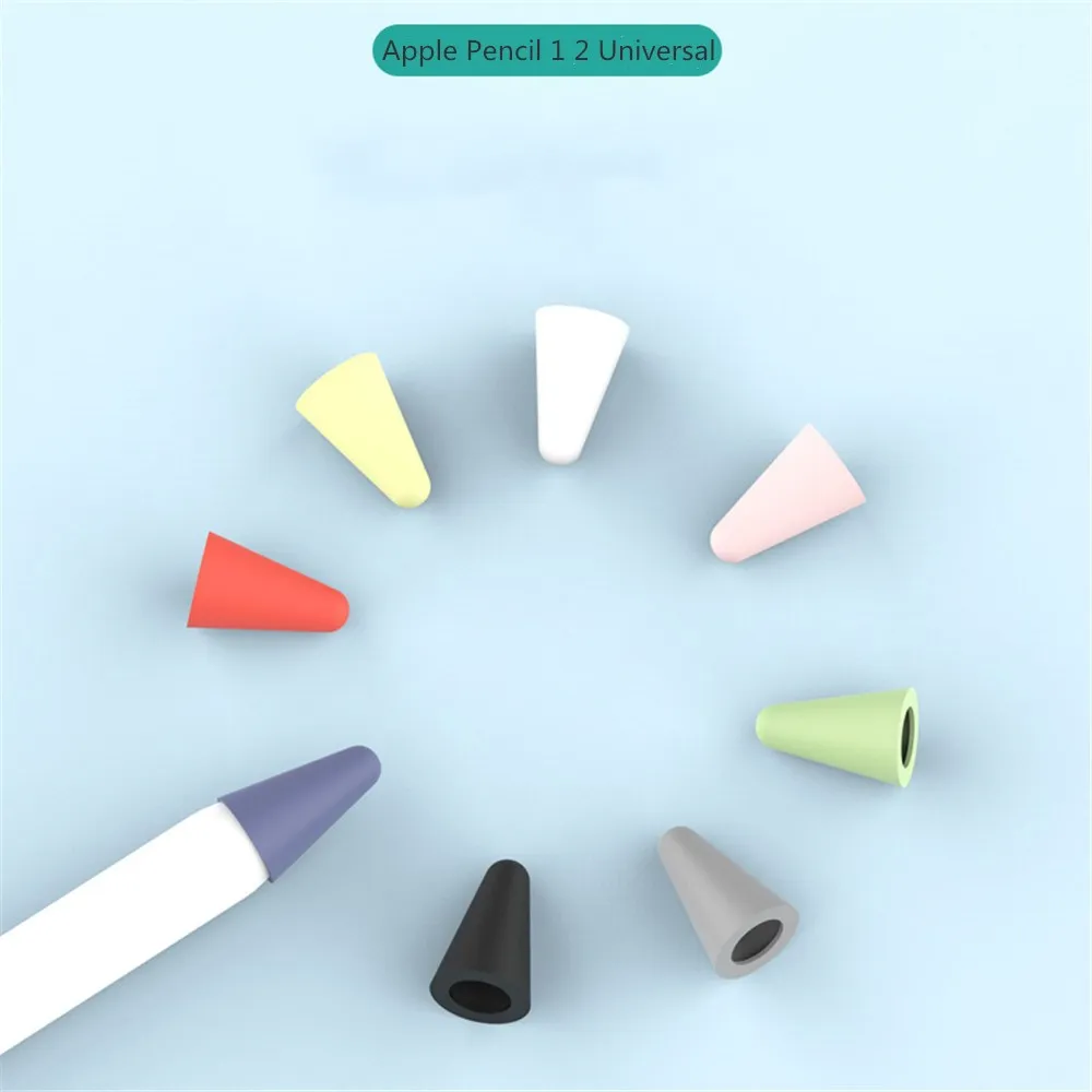 8PCS Silicone Mute Nib Cover For Apple Pencil 2 Replacement Tip Case For iPencil 1 Touchscreen Stylus Case Nib Protective Cover