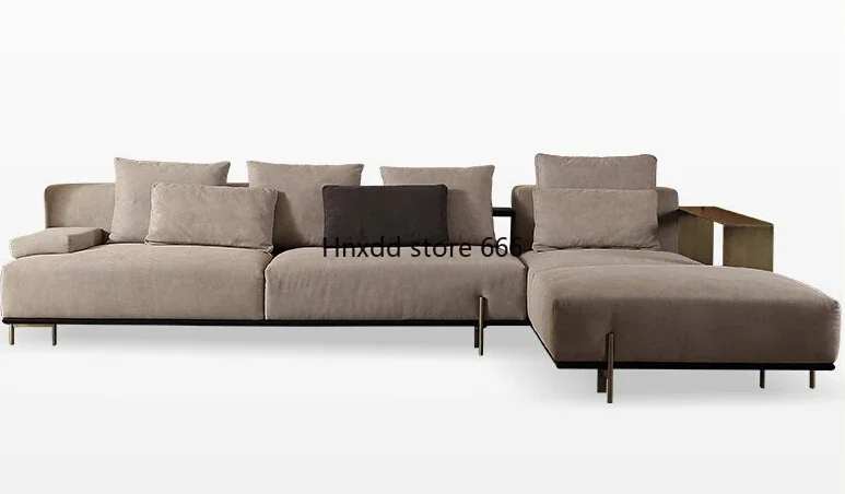 Italian light luxury corner fabric sofa L-shaped combination