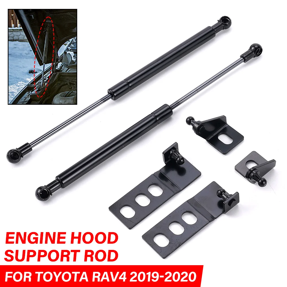 2x For Toyota RAV4 RAV-4 2019 2020 Car Front Engine Bonnet Gas Struts Bars Damper Hood Lift Auto Gas Shock Hood Strut Damper