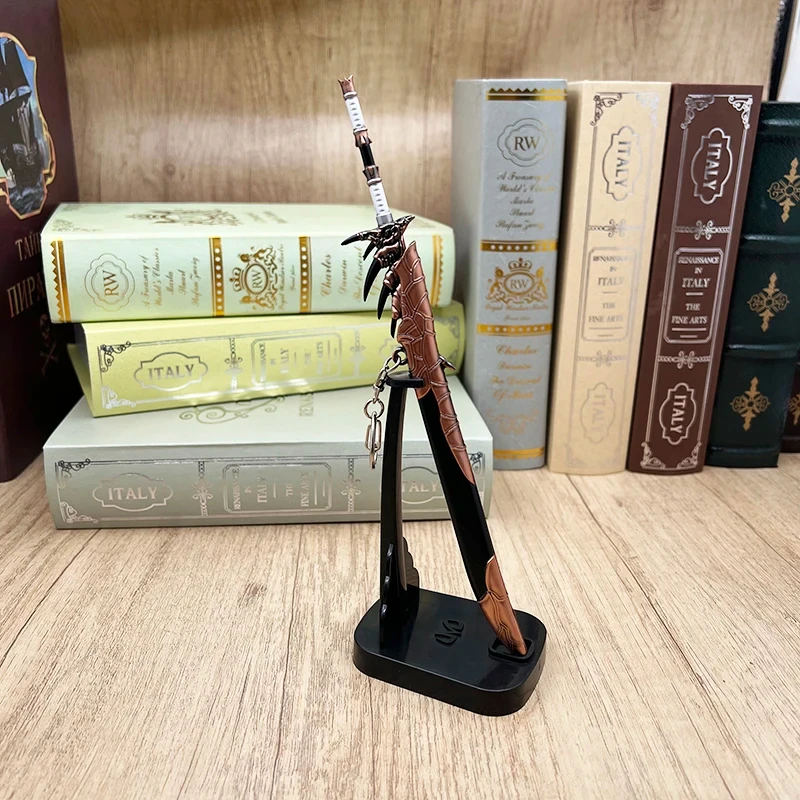 22 cm Rathalos Lange Blade Sleutelhanger Wyvern Zwaard Bloed Monster Wapen Hunter Game Perifere Zwaard met Schede Model Decoratie