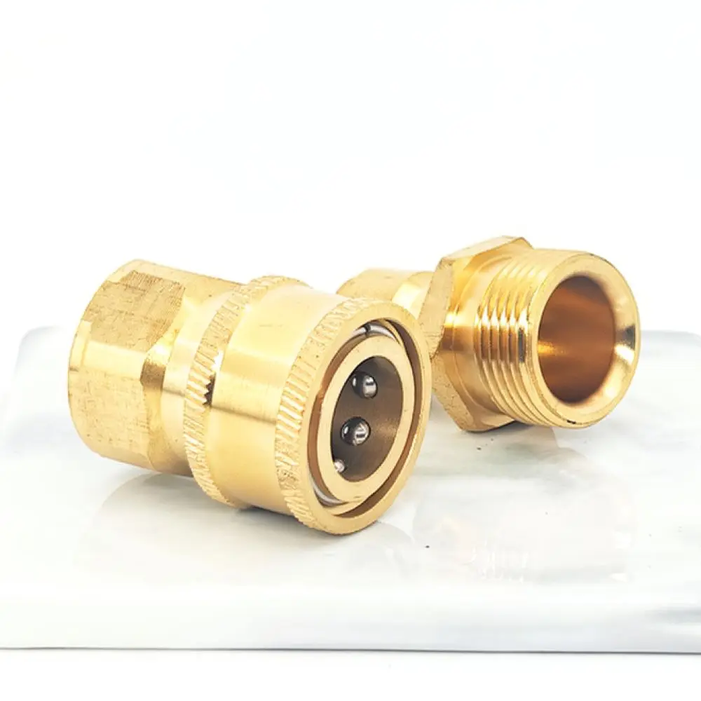 Solid Copper M22 Quick Connect Adaptor For High Pressure Washer Hose Fitting Water Dispenser Car Cleaning Maintenance