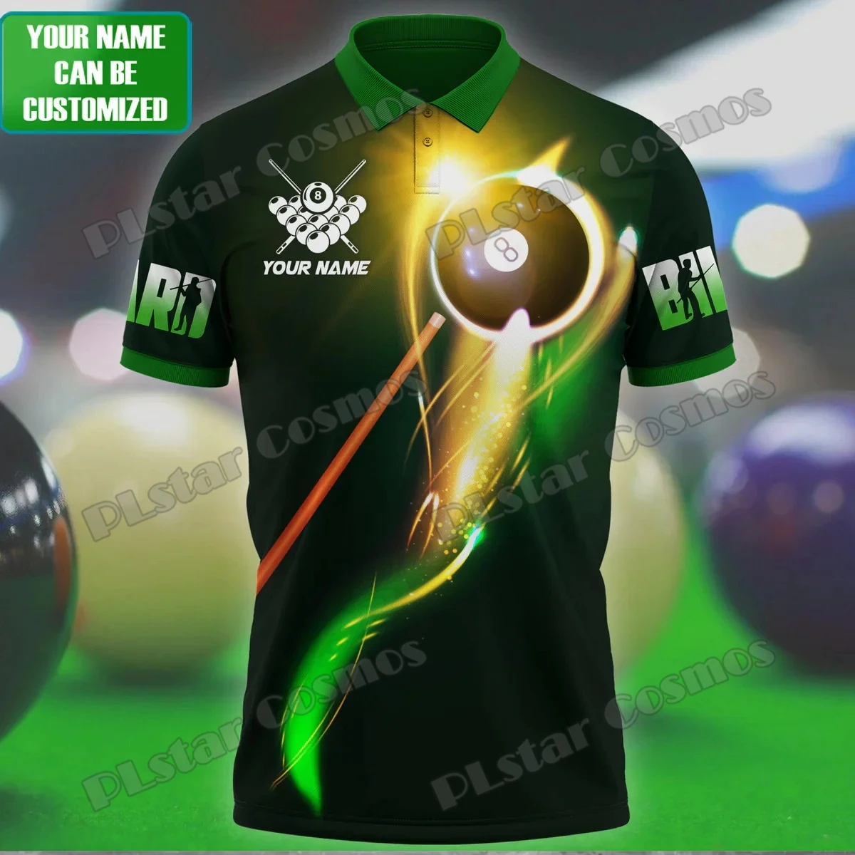 Personalized Name Billiard 8 ball 3D All Over Printed Men's Polo Shirt Summer Unisex Casual Shirt Gift For Billiard Lover POL82