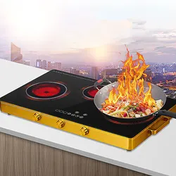 High-Power Rapid Heating Double-Head Electric Ceramic Stove Knob Control Suitable For Any High-Temperature Cookware