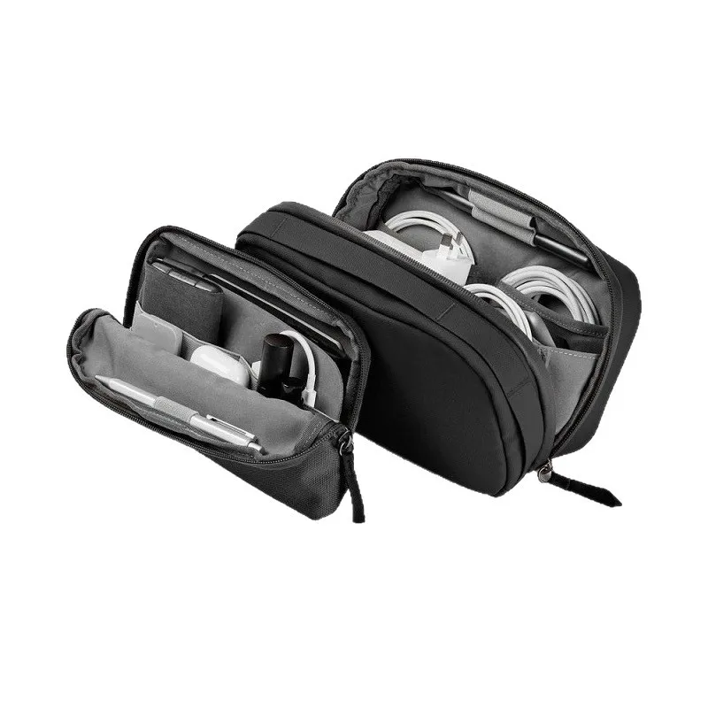 

Digital Tech Organizer Pouch with Detachable Inner Double Layer Cable Storage Bag Electronics Organizer for Charger Earphone Pen