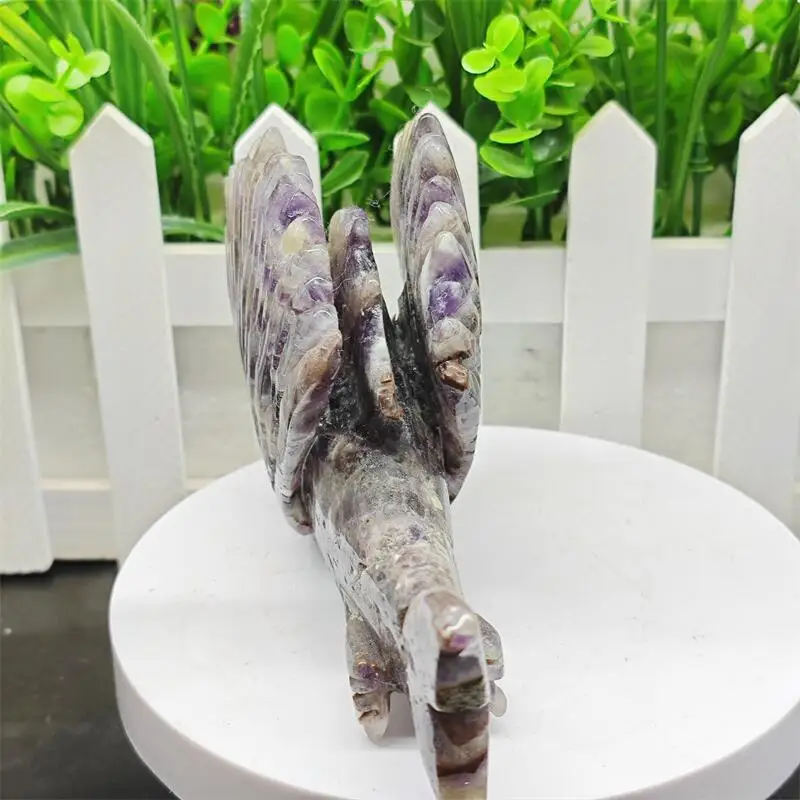 Natural Feather Fluorite Sailfish Carving Reiki Healing Fengshui Stone Home Office Decoration Holiday Gift 1PCS