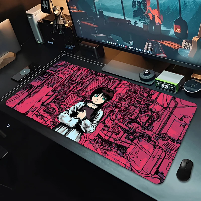Anime Mouse Pad Gamer Computer Accessories Desk Mat 900x400 Serial Experiments Lain Gaming Office Mousepad XXL Large Pc Carpet