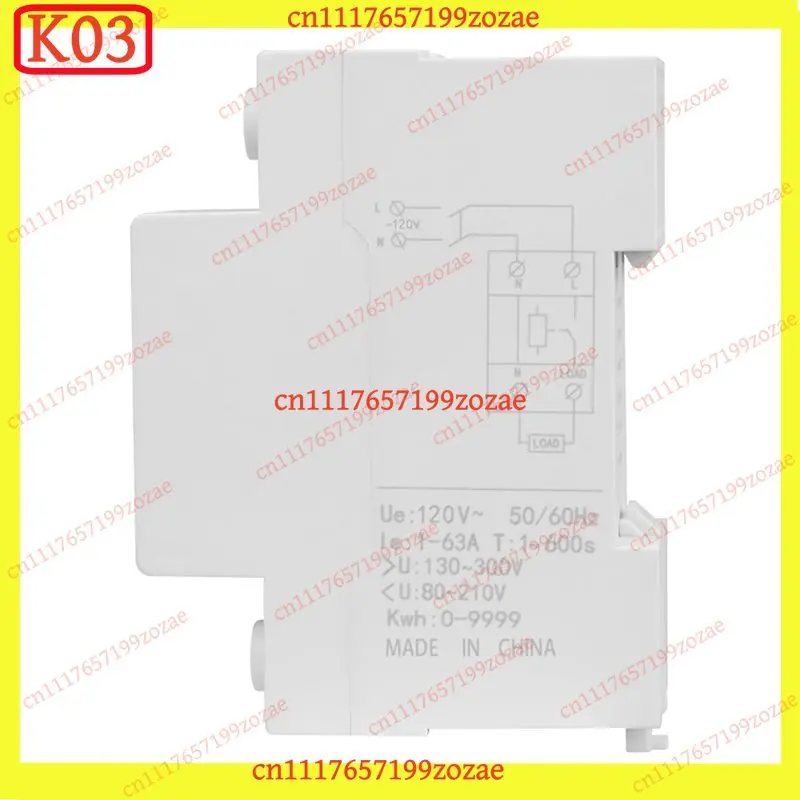 k3 SVP719 63A Single Phase Over/Under Voltage Protector, 3-in-1 Display Relay with Overcurrent & Surge Protection