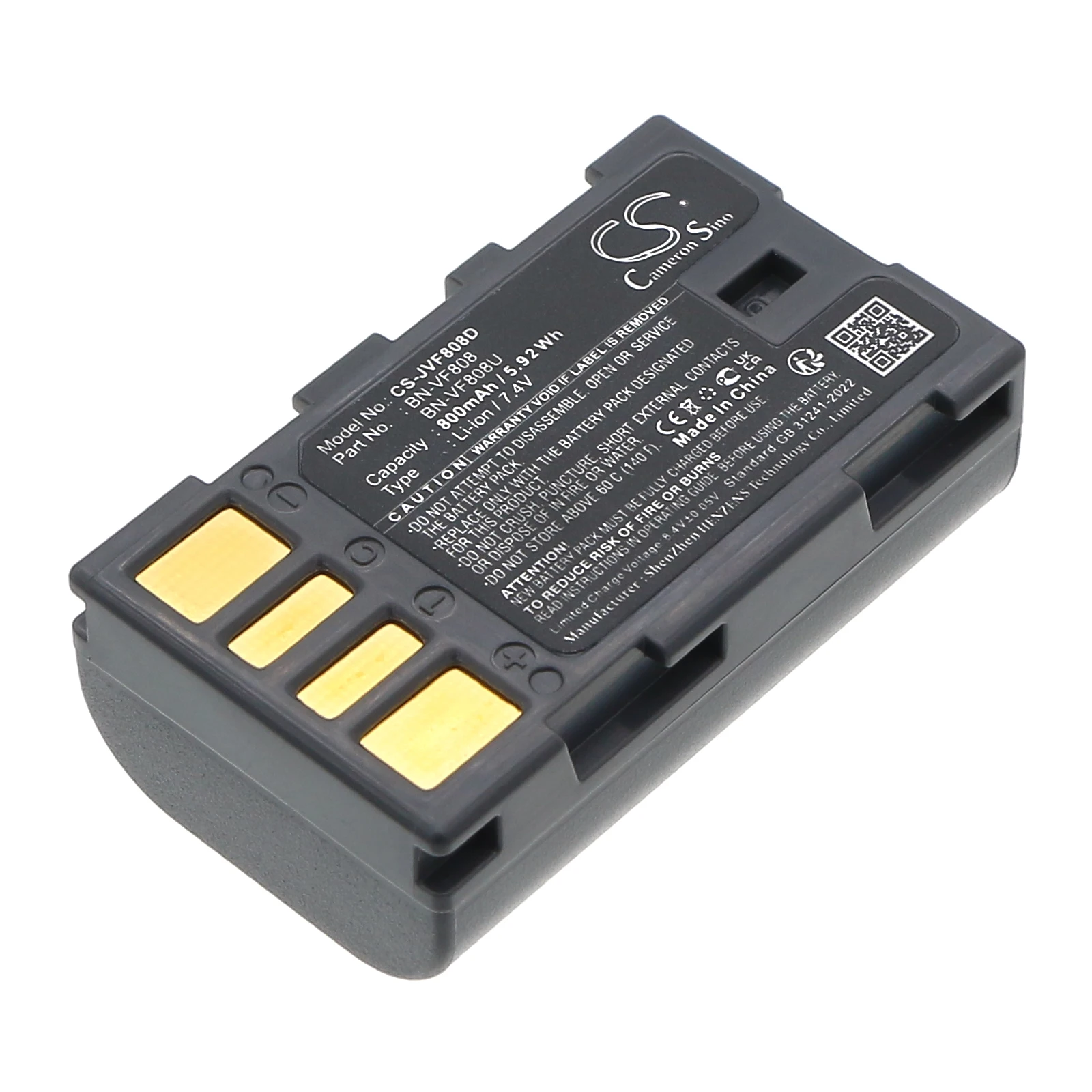 

Li-ion Camera Battery for JVC, 7.4V, 800mAh, Compatible Models: EX-Z2000, GR-D720, GR-D720EK