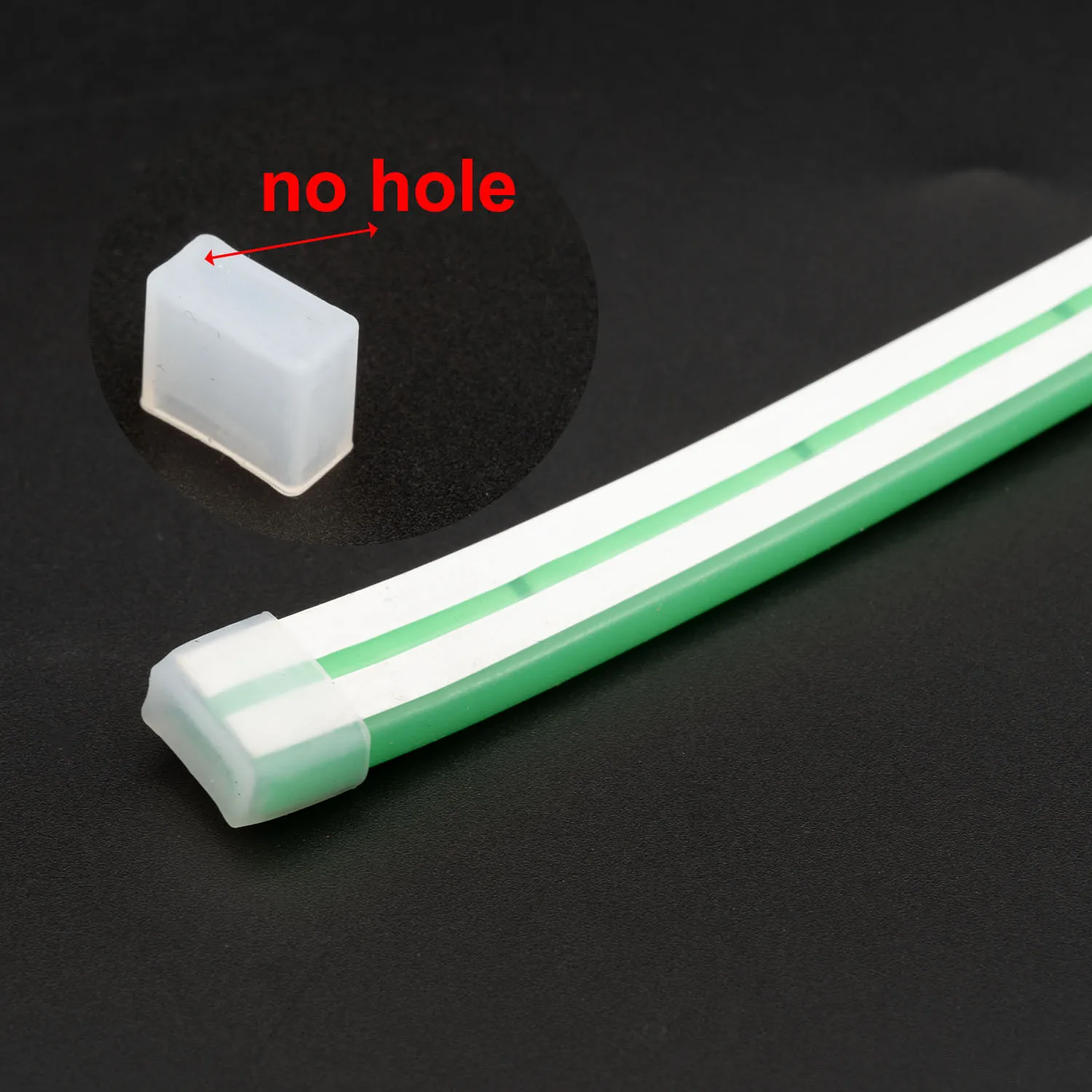 5-100pcs Silicone End Cap for T0612 Neon Led Strip No Hole 2 pin hole IP67 LED Tube Strip Nonporous end caps
