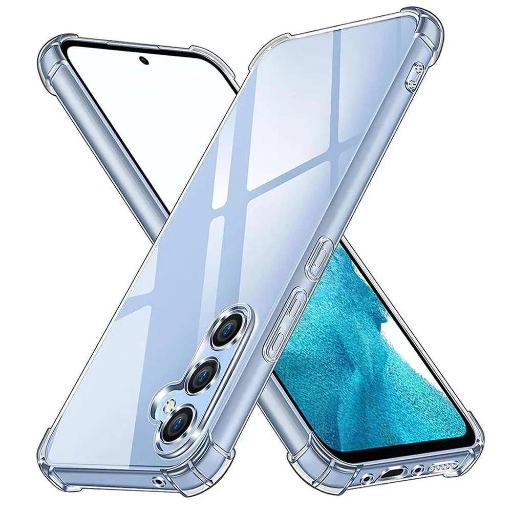 HD Clear Four-Corners Shockproof TPU Case for Samsung Galaxy M15 M55 M14 M34 M54 M13 M23 M33 M53 5G Transparent Cover Capa Funda