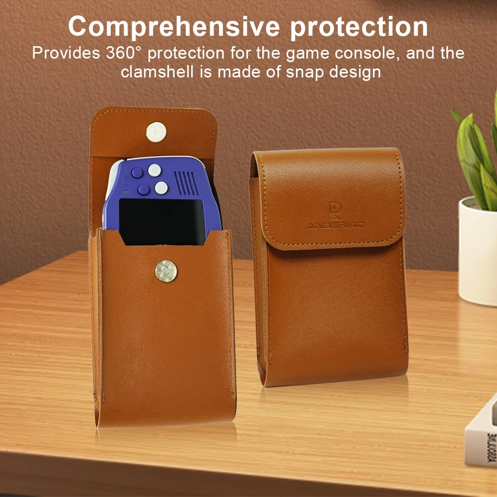 حقيبة حمل من جلد البولي يوريثان حقيبة تخزين محمولة مقاومة للصدمات مع حافظة وحدة تحكم ألعاب بحبل لوحدة تحكم ألعاب Anbernic RG34XX Retro #3