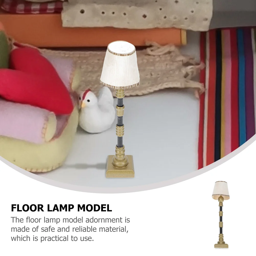 2 uds lámpara de pie para casa Mini muebles modelo lámparas de mesa Metal creativo miniatura LED resina niño