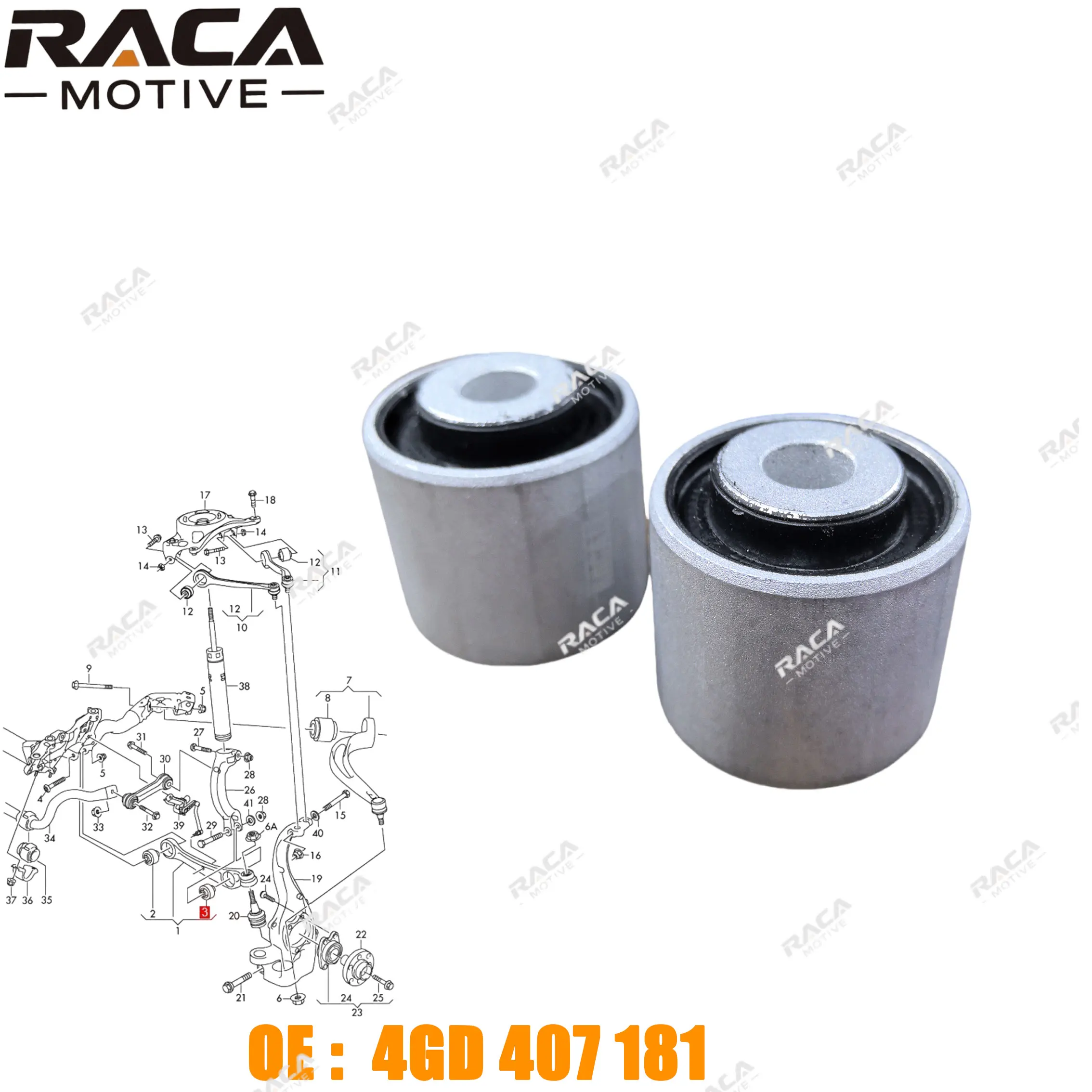 

Front Axle Control Arm Rubber-Metal Bushing for Audi A4 B8 A5 Q5 S4 S5 A6 C7 4Gd407181