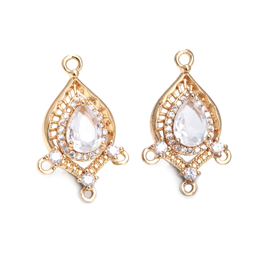 Pendientes en forma de gota de Color dorado de 18K para mujer, 6 piezas, dijes de conexión, accesorios de bricolaje de alta calidad, Rosediy, sitio web oficial