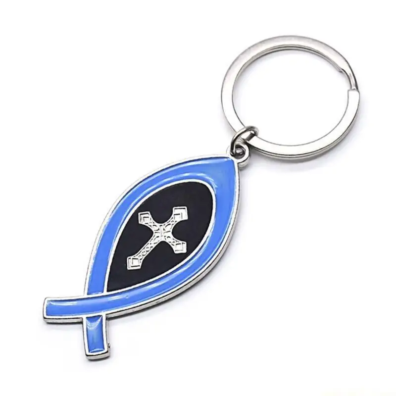 QX2E Church Souvenirs for Key Ring Pendants Metal Material Chain Religious Ornaments