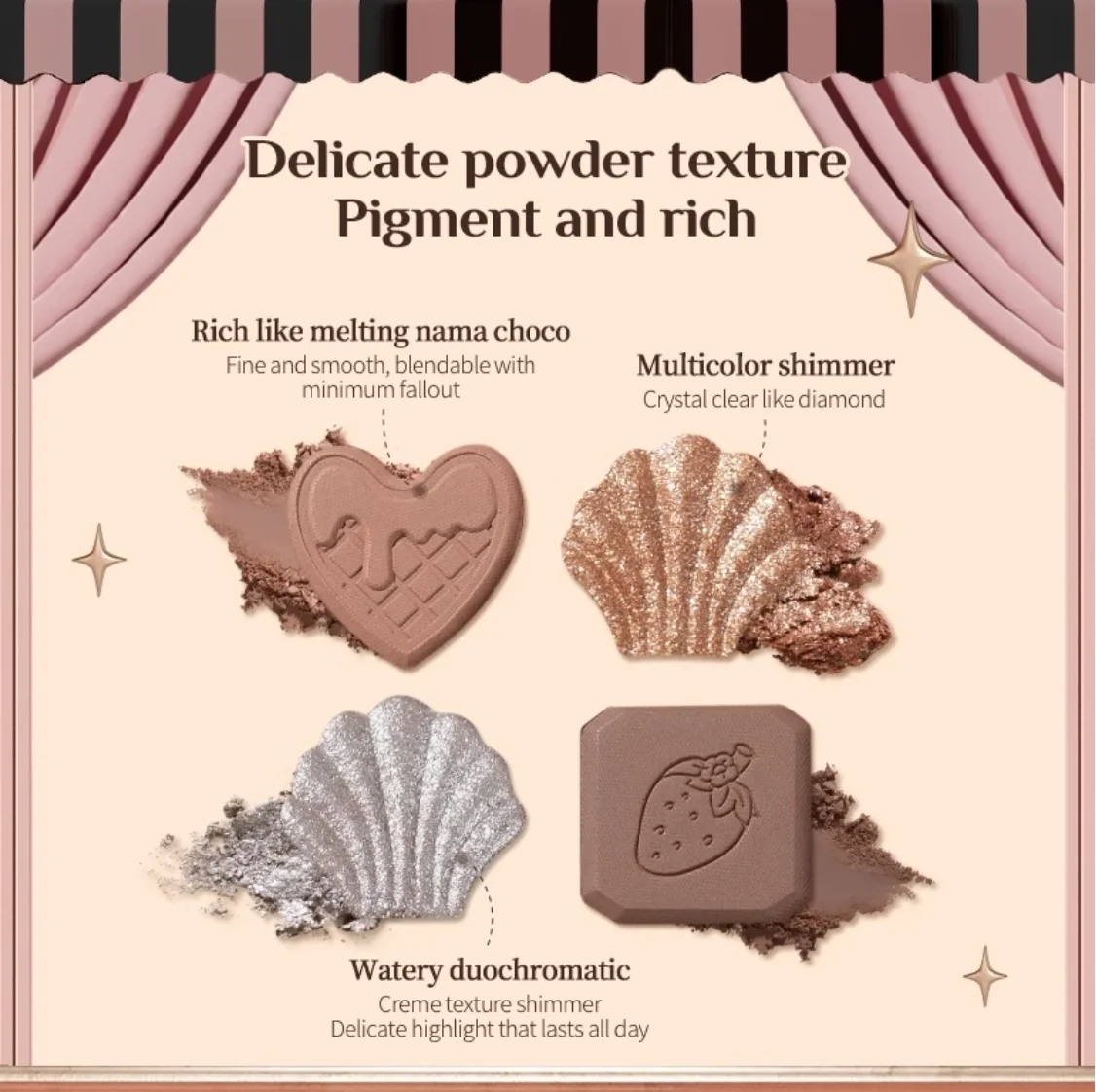 Flower Knows Chocolate Wonder-Shop Eight-Color Eyeshadow Palette 10g Makeup Cosmetics