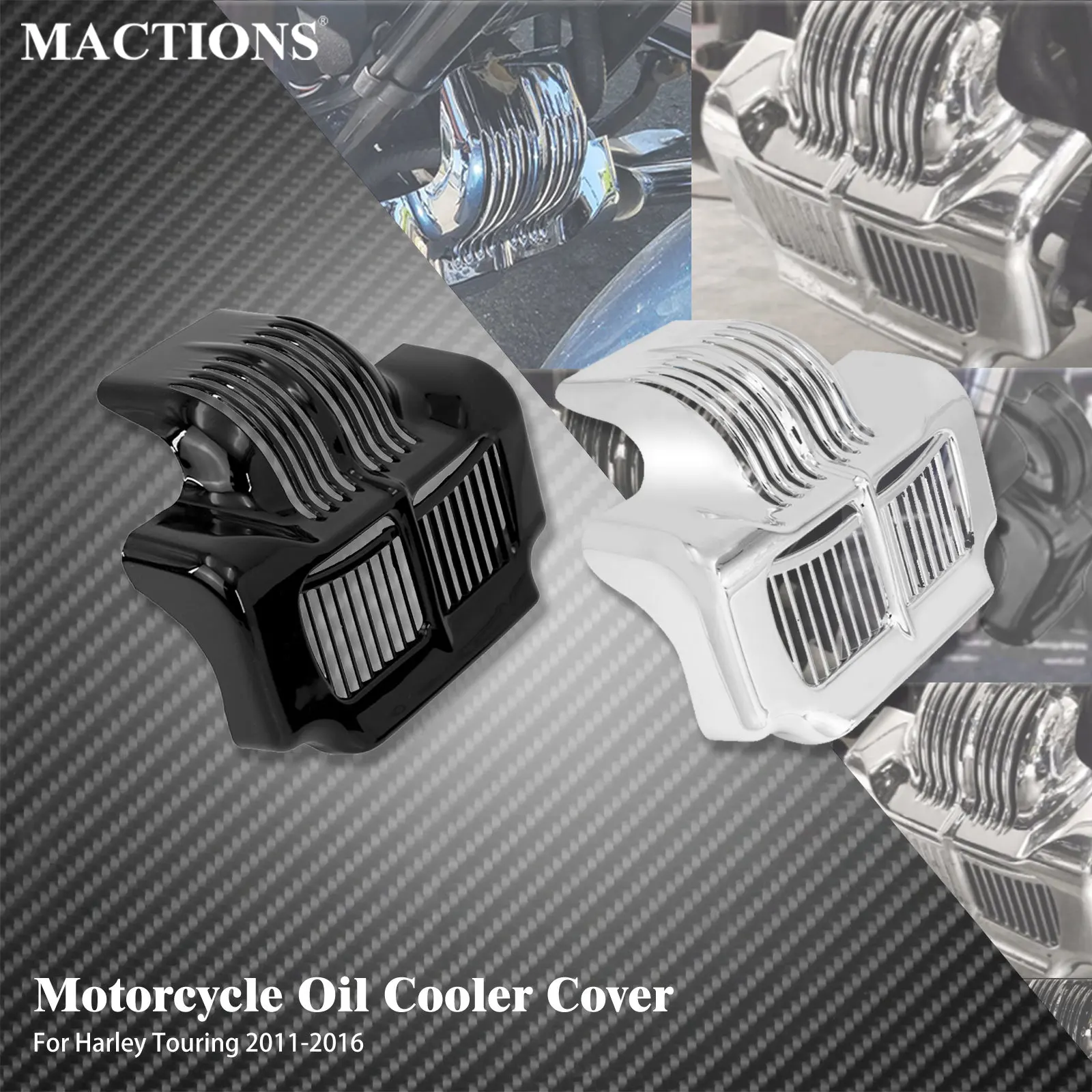 

Motorcycle Oil Cooler Cover Stock For Harley Touring Road King FLHR Electra Street Glide FLHT FLHTK FLHXSE Ultra Limited 11-16