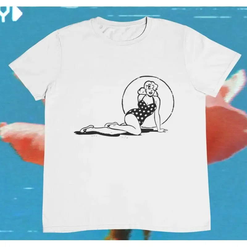 Pin up girl T shirt Laying Vintage 100 Premium Cotton